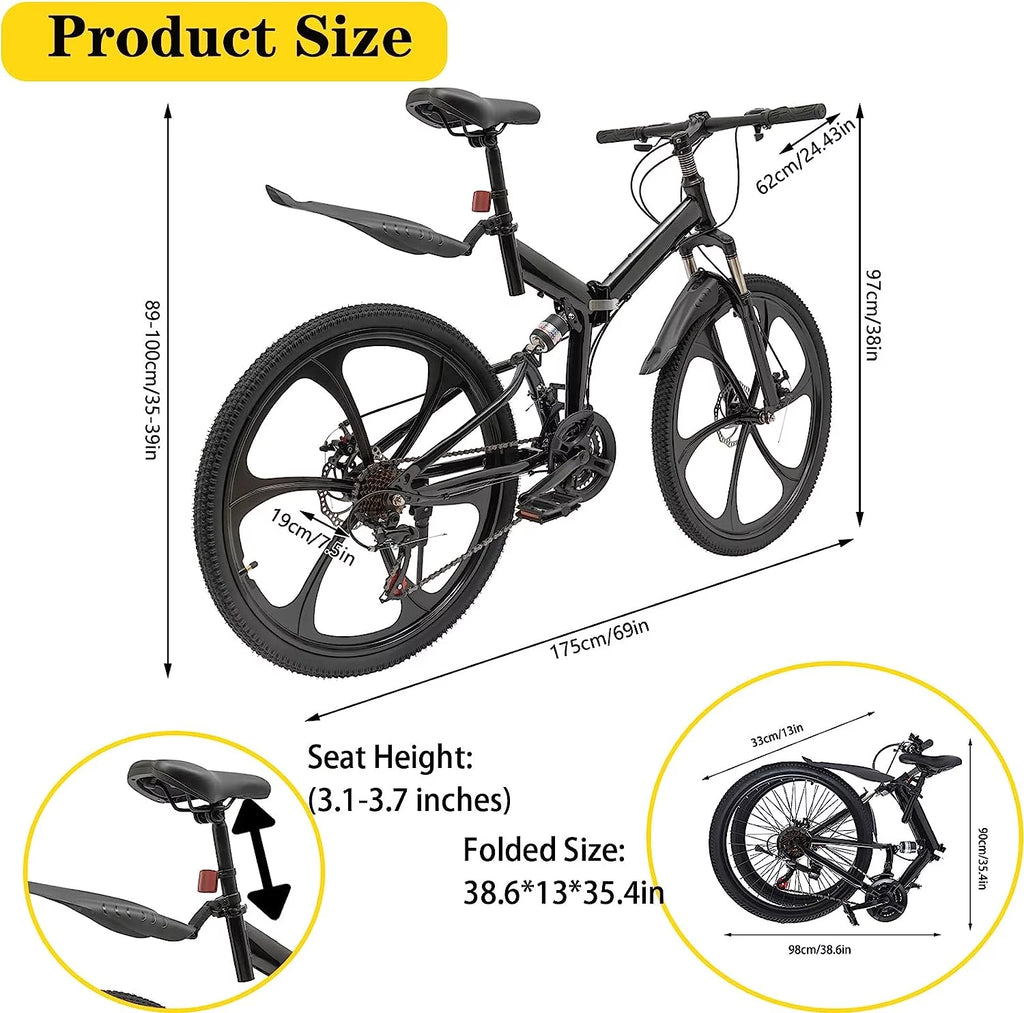 21-Speed Folding Mountain Bike W89309
