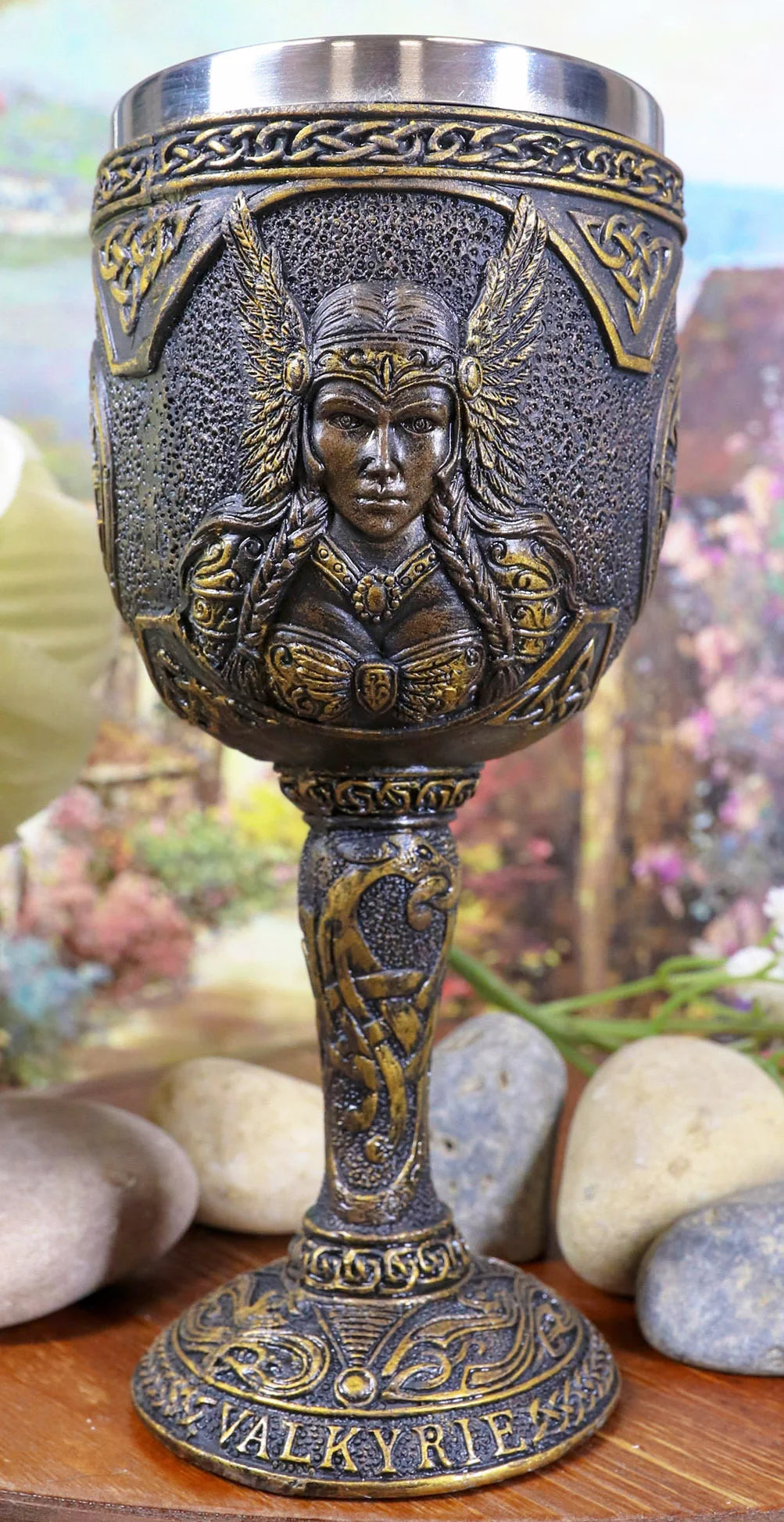 7oz Resin Wine Goblet Chalice With Stainless Steel Liner B61444