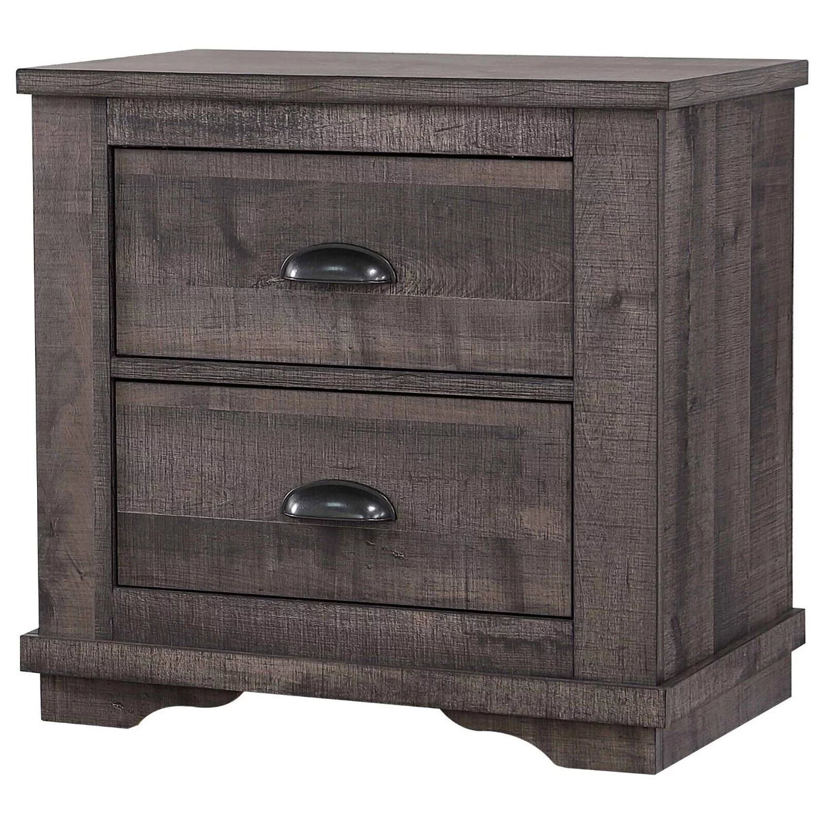 6pc Queen Size Bed Dresser Mirror Chest Nightstand Set Wooden Furniture Gray S18405