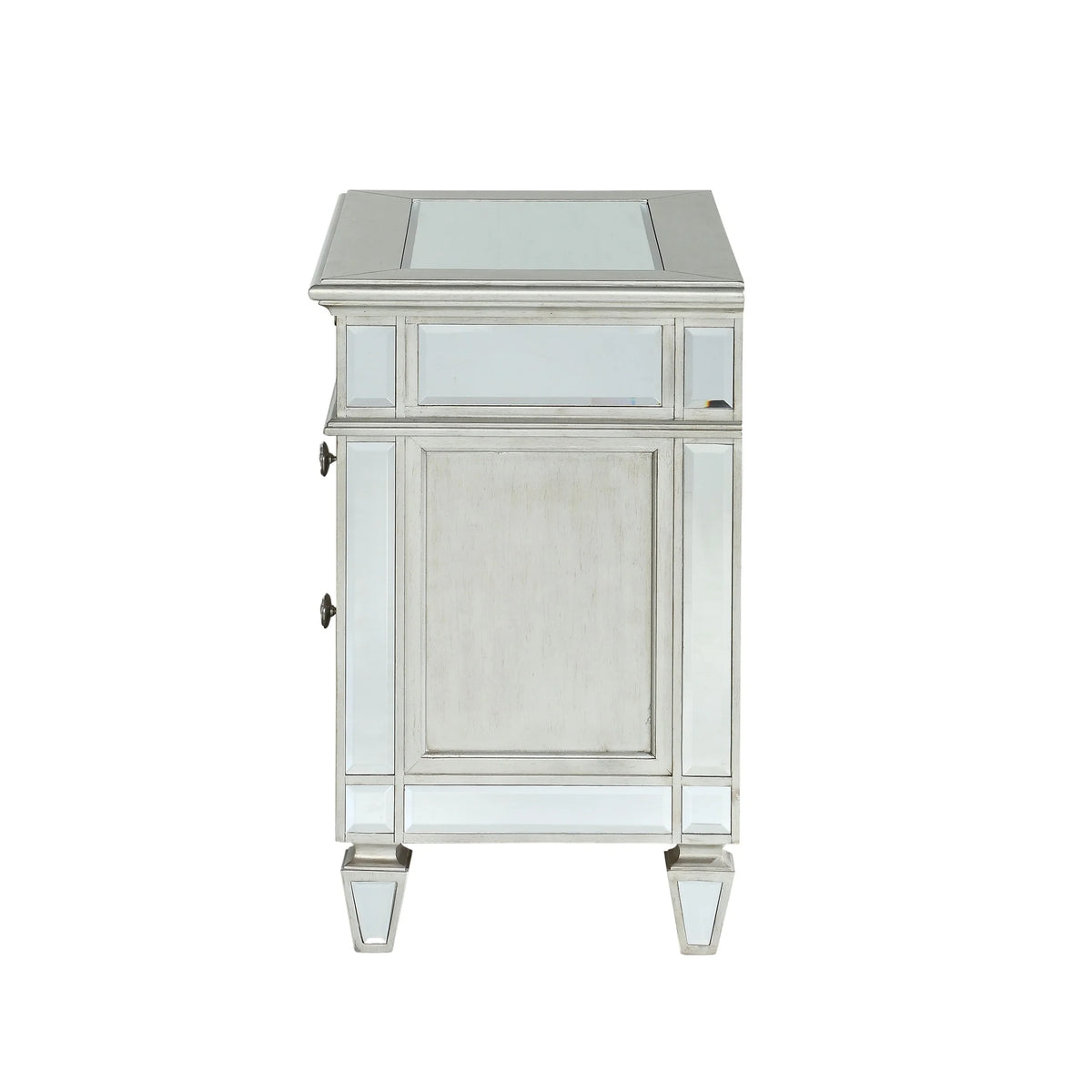 Mirrored Wood 2 Drawer Nightstand J737128