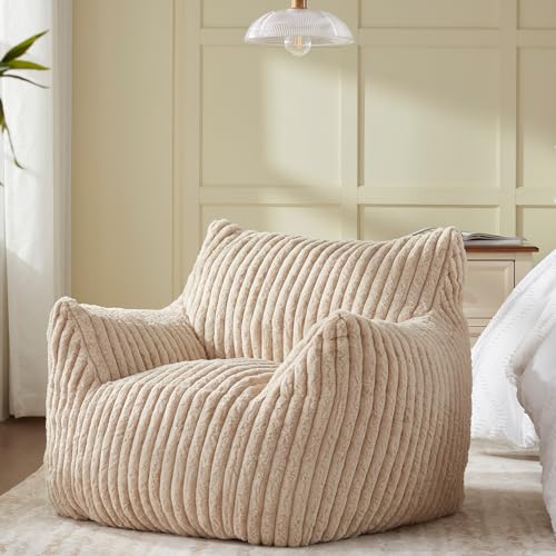 Fuzzy Bean Bag Chair with Armrests E204
