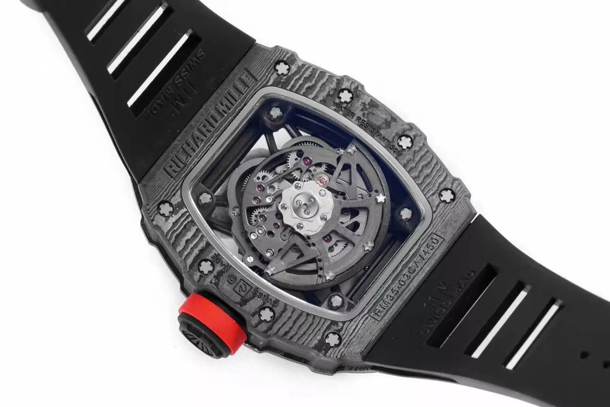Black Bezel Red Markers Black Rubber Strap S618454