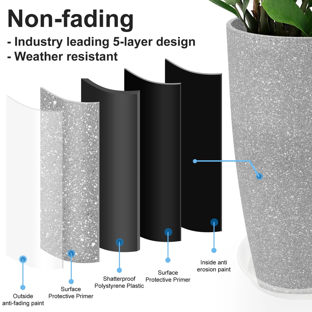 2 Pack 21in Tall Round Planter B28129