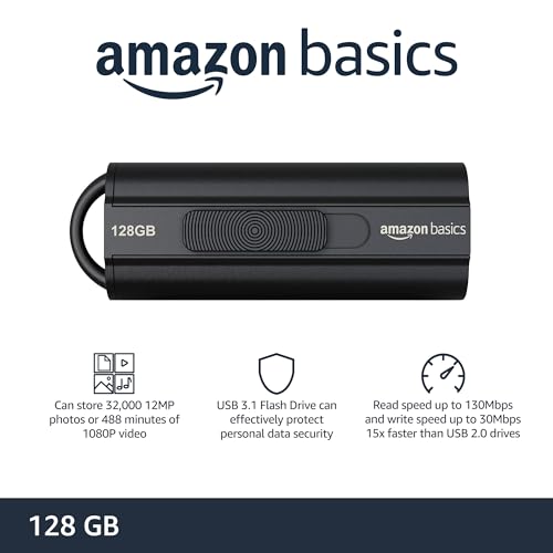 128 GB USB 3.1 Flash Drive, Black Q650