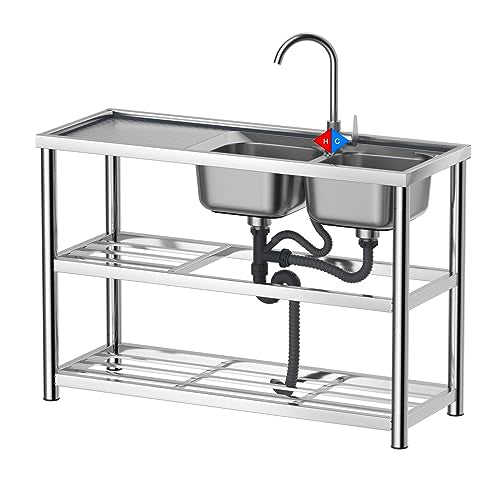 Single Bowl Stainless Steel Free Standing Kitchen Sink A85048