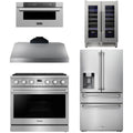 36 Gas Range, Range Hood, Refrigerator, Microwave and Wine Cooler S6366