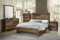 4-piece Eastern King Panel Bedroom Set Rustic Pine J479066