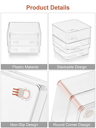 13-Piece Clear Drawer Organizer with Non-Slip Silicone Pads A6600