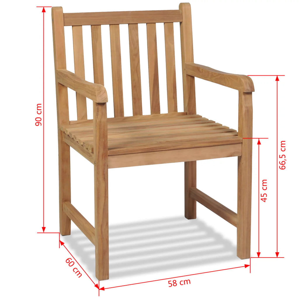 2 pcs Solid Teak Wood Patio Chairs B7443