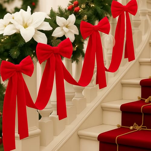Velvet Bow Garland with 6 Pcs Large Bow F520