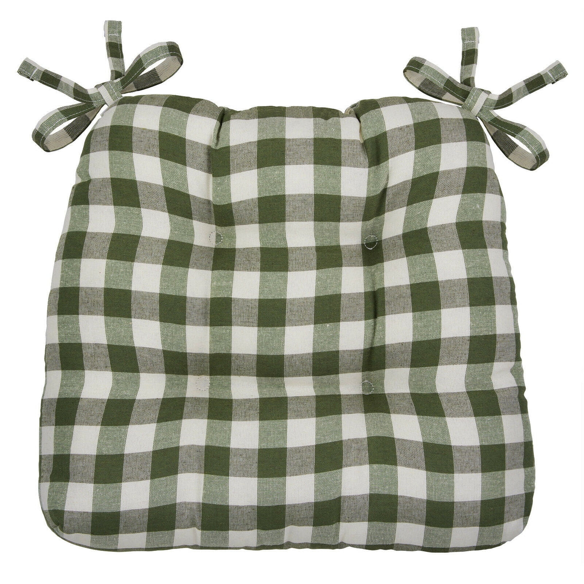 4 Pack Plaid Chair Cushion Pads with Ties S421083