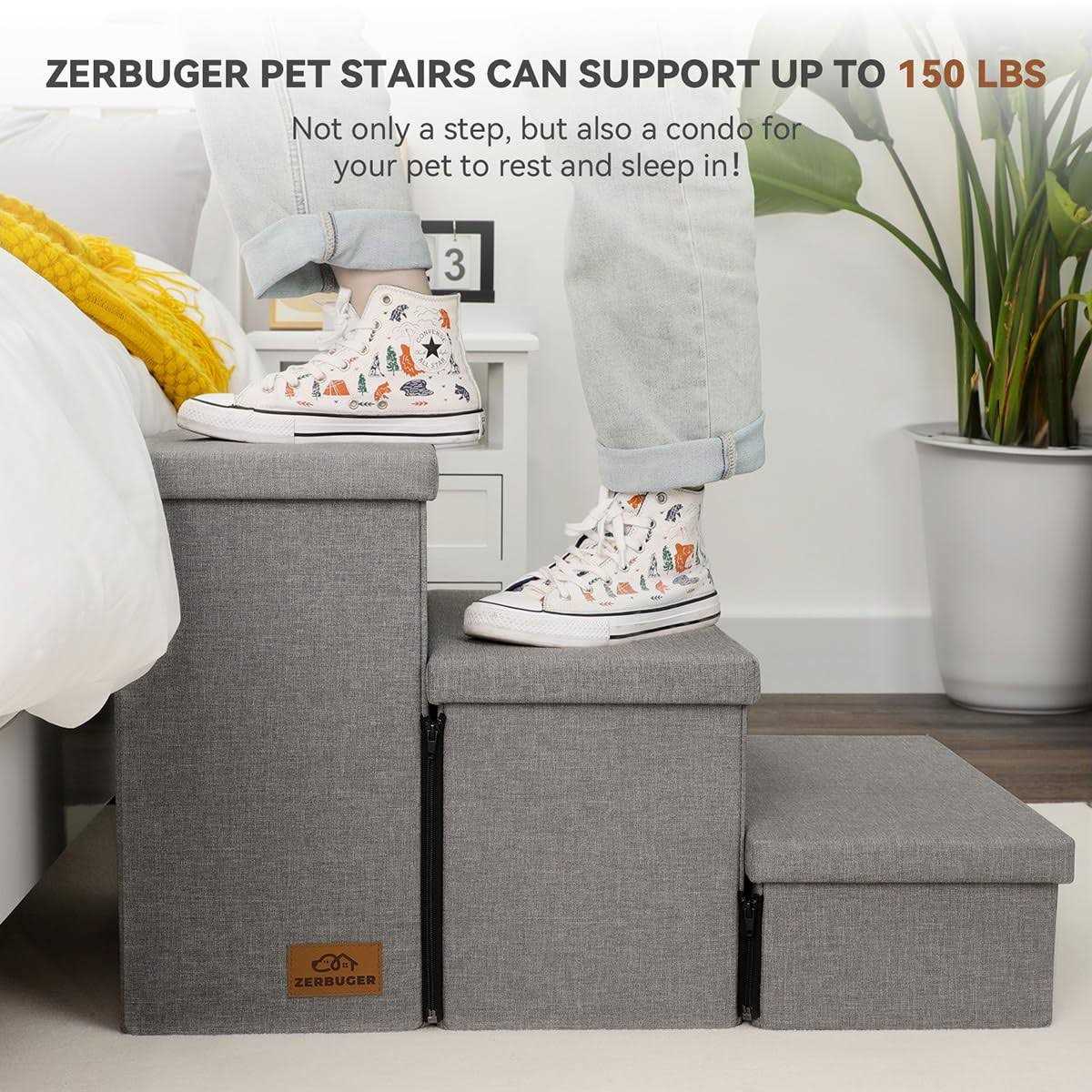 Foldable Dog Stairs with Storage K63249