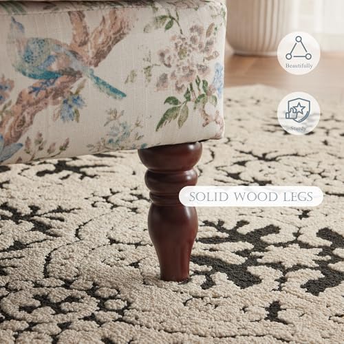 Blue Floral High Back Upholstered Accent Chair W2685
