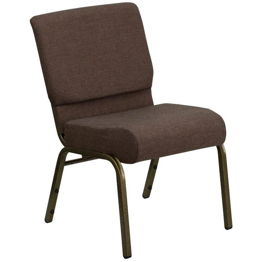 Dark Brown Fabric Stackable Church Chair N121954