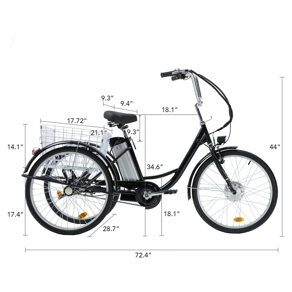 White 26 Inch 3 Wheel Electric Bike O417