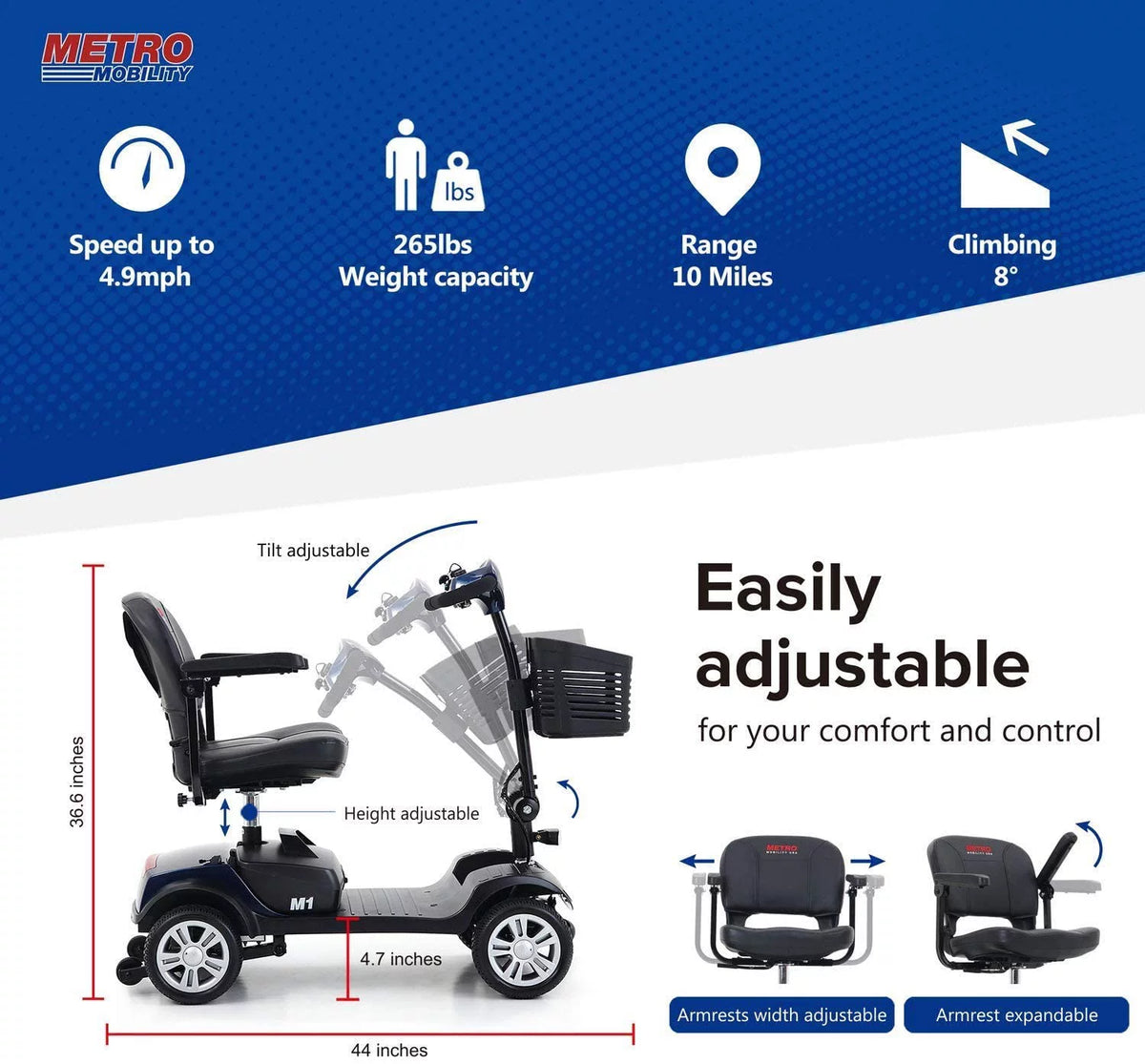 Folding 4 Wheel Scooter Red S36615