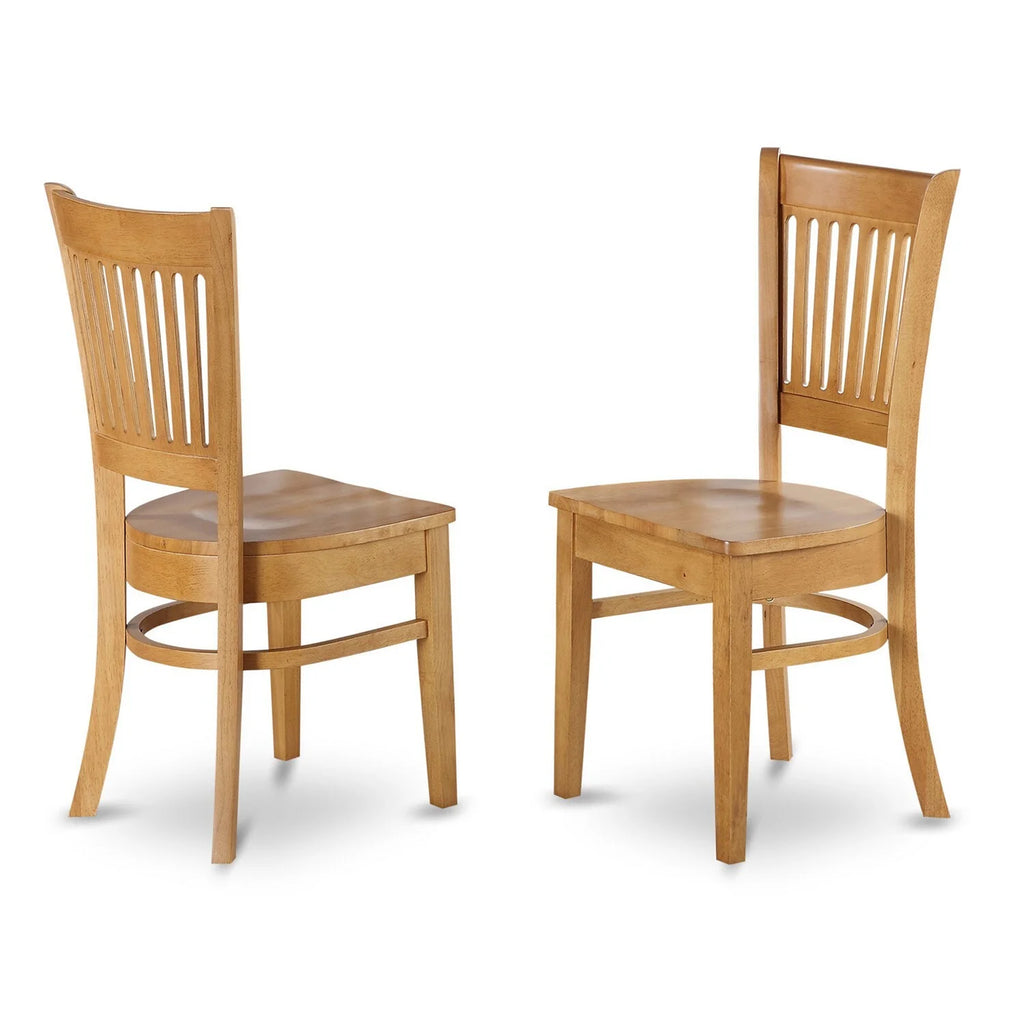 3-piece Oak Dining Table Set with Wood Seat Chairs M7156