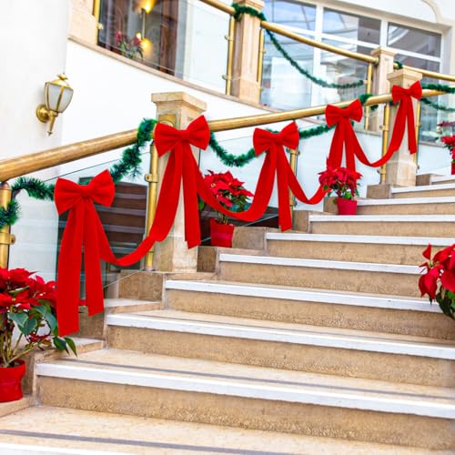 Velvet Bow Garland with 6 Pcs Large Bow F520