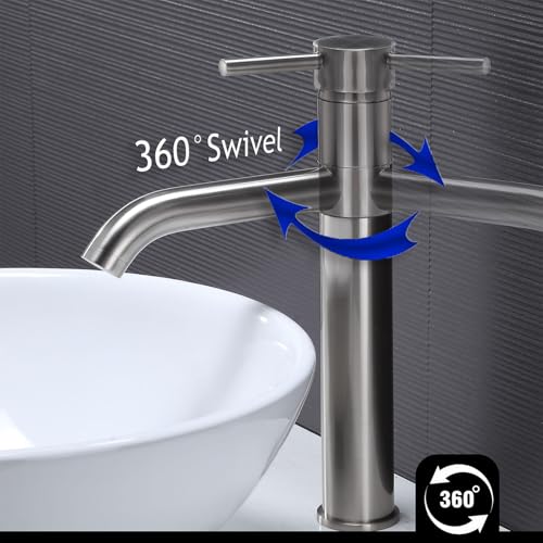 Brushed Nickel Single Hole Vessel Sink Faucet X800948