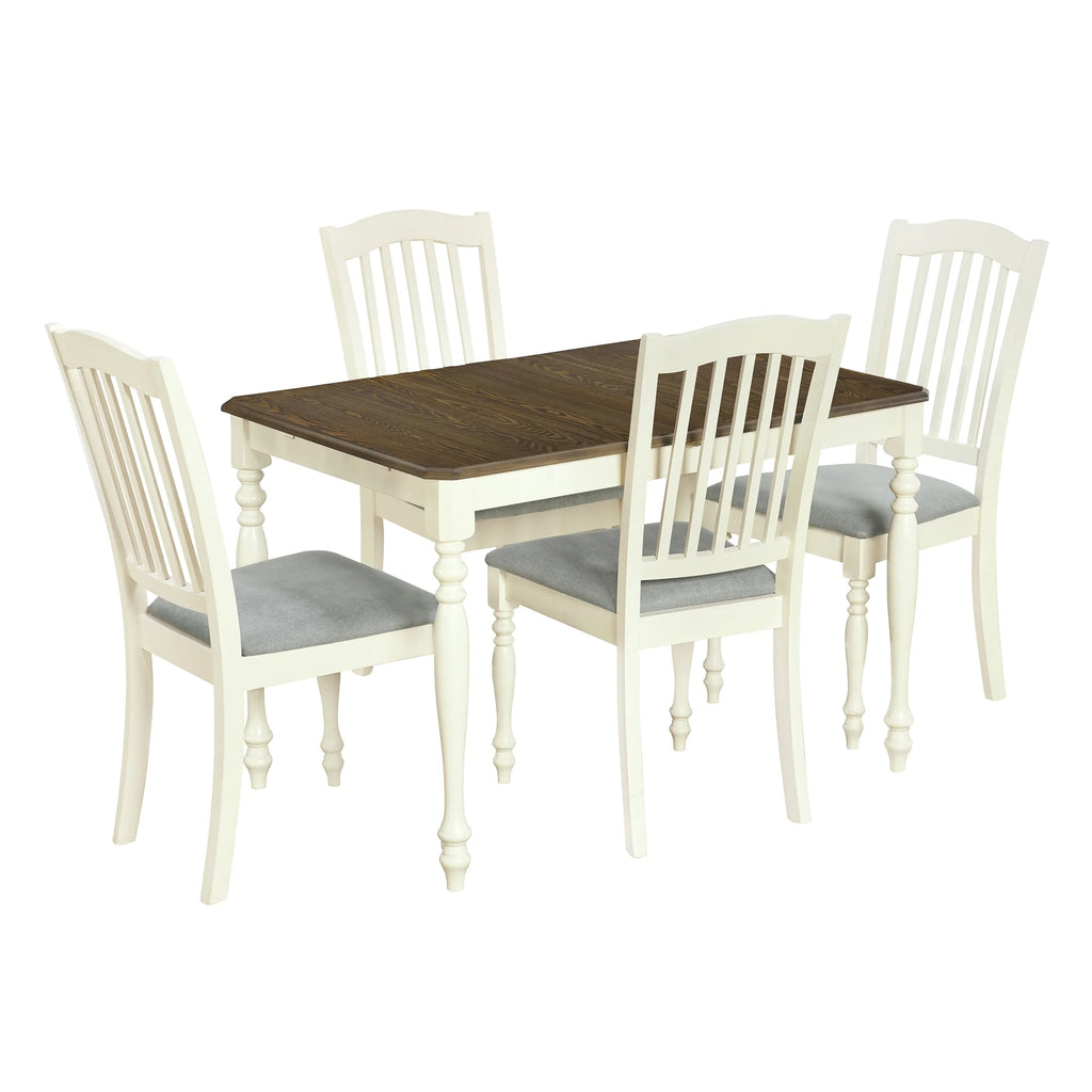 Extendable Dining Table Set with Butterfly Leaf and Upholstered Chairs R7916