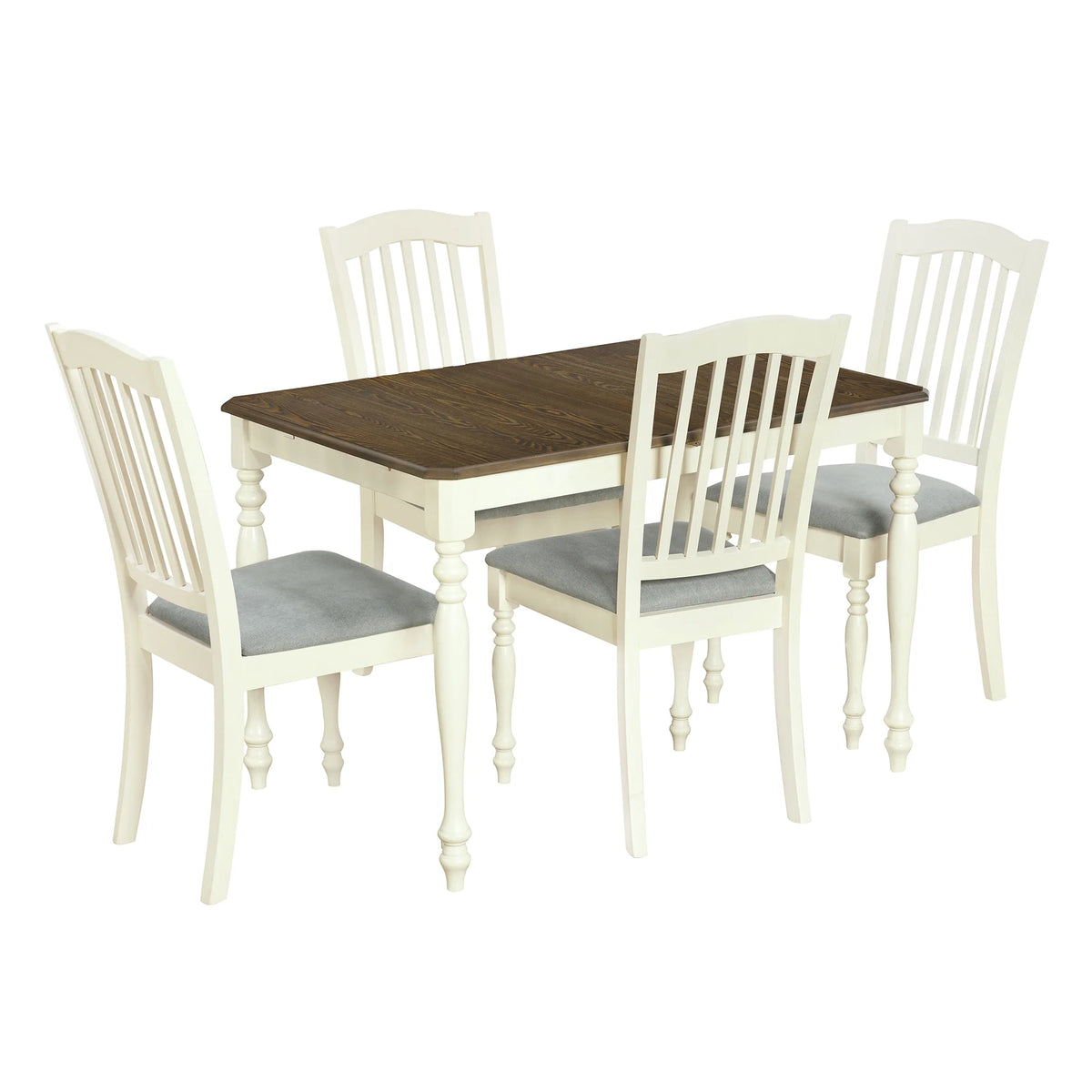Extendable Dining Table Set with Butterfly Leaf and Upholstered Chairs R7916
