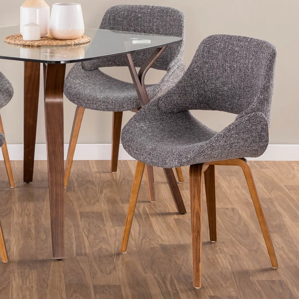 Grey Polyester Foam Chair Set of 2 L92901