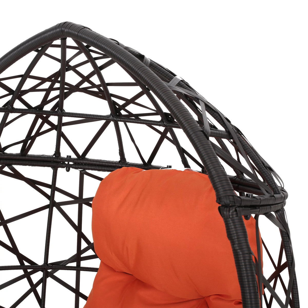 Indoor Wicker Teardrop Chair with Cushion W99464