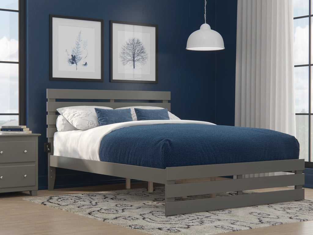 Queen Bed with Footboard and USB Charger U90230