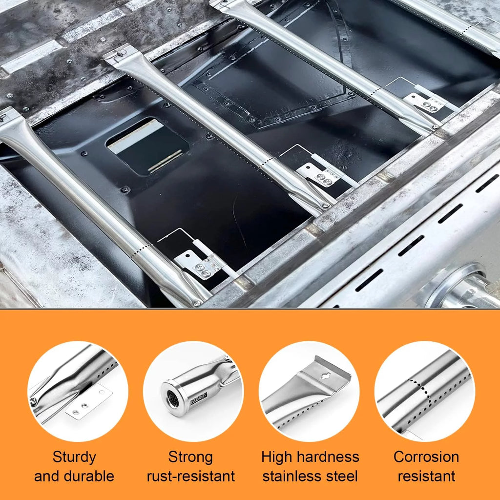Stainless Steel Grill Burner Tubes, Heat Shield Plates and Igniters Kit U576185