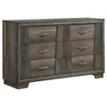 Gray Pine Wood 6 Drawer Dresser M108047