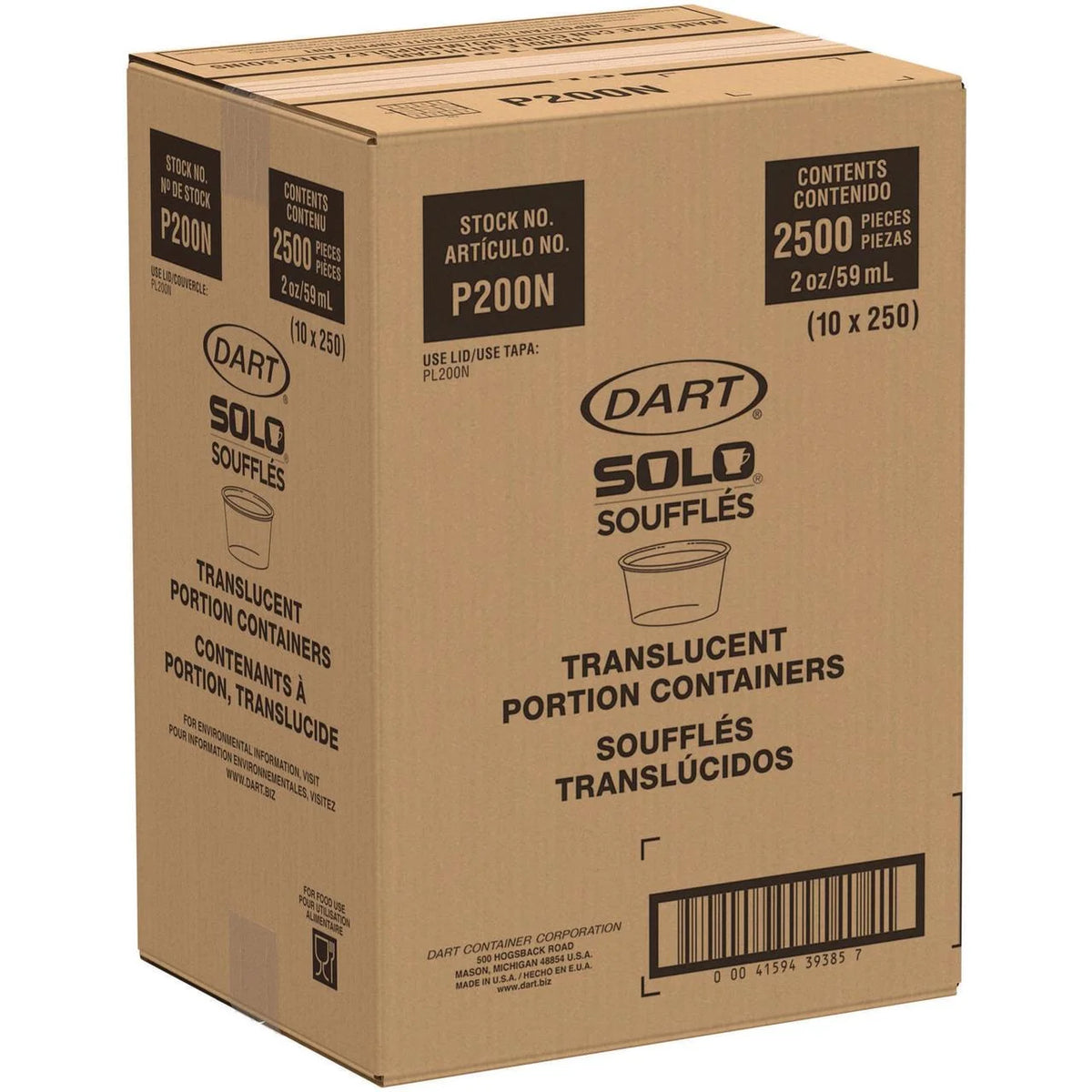 Clear Plastic 2 oz Disposable Souffle Cup D1193
