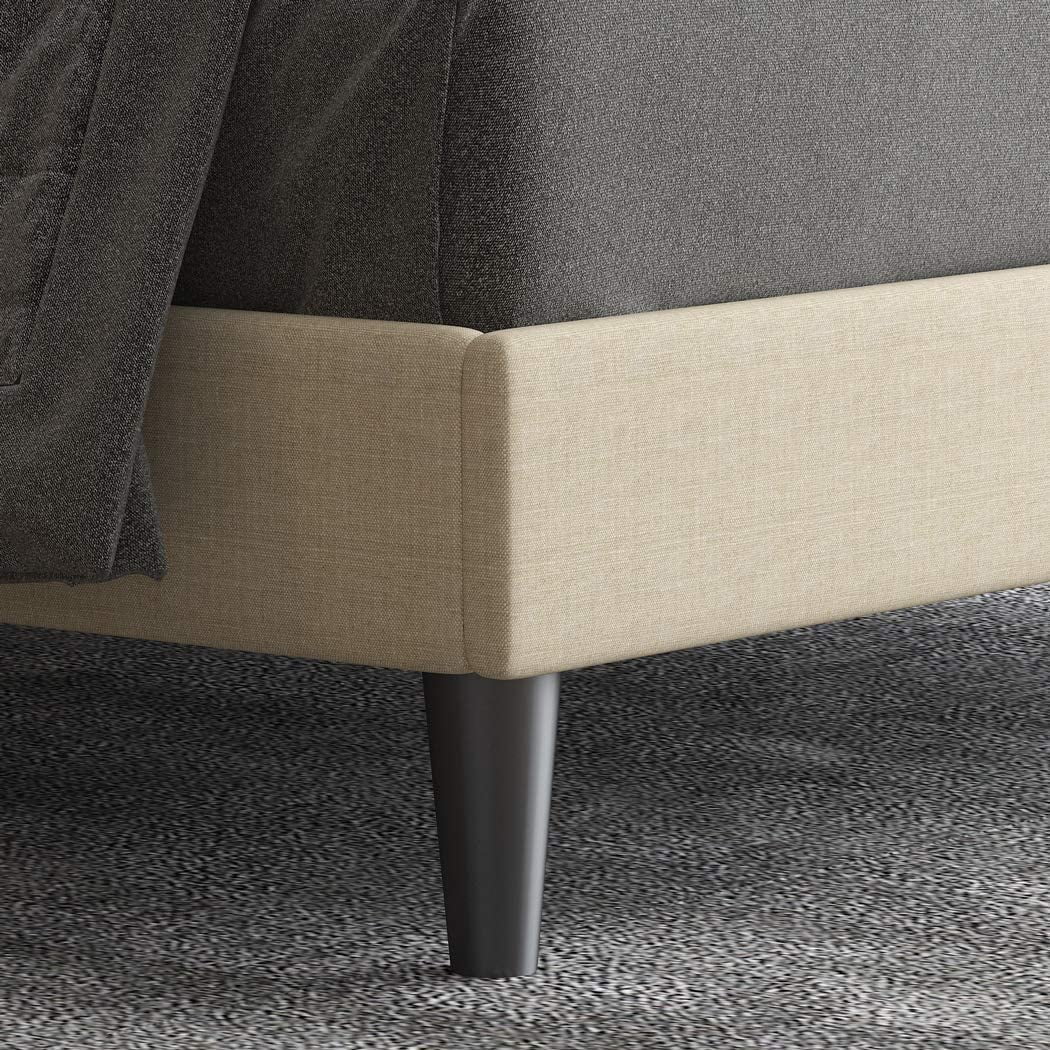 Queen Size Upholstered Platform Bed with Adjustable Headboard P76867