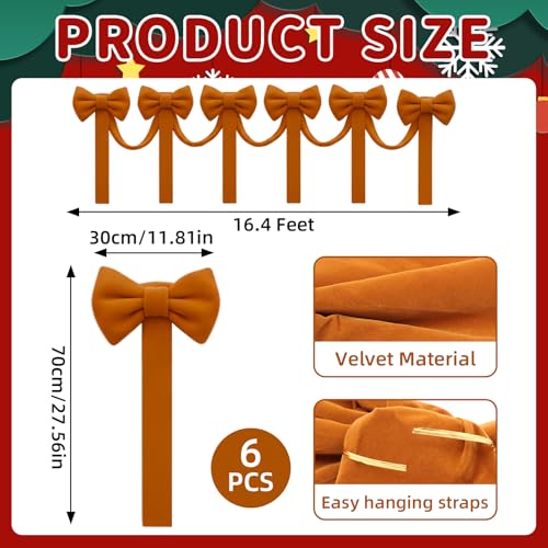 Velvet Bow Garland with 6 Pcs Large Bow F520