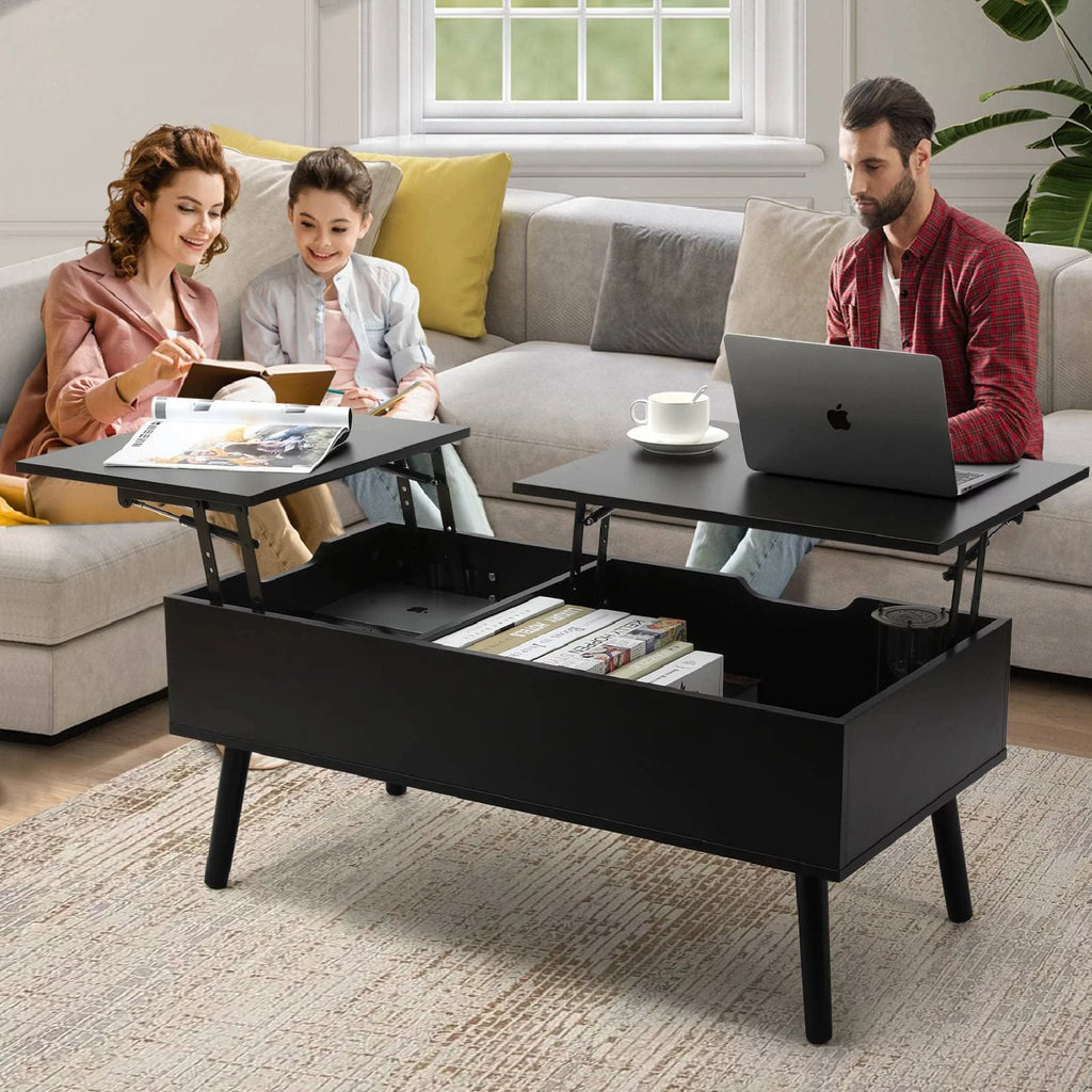 Black Lift Top Coffee Table with Storage V105