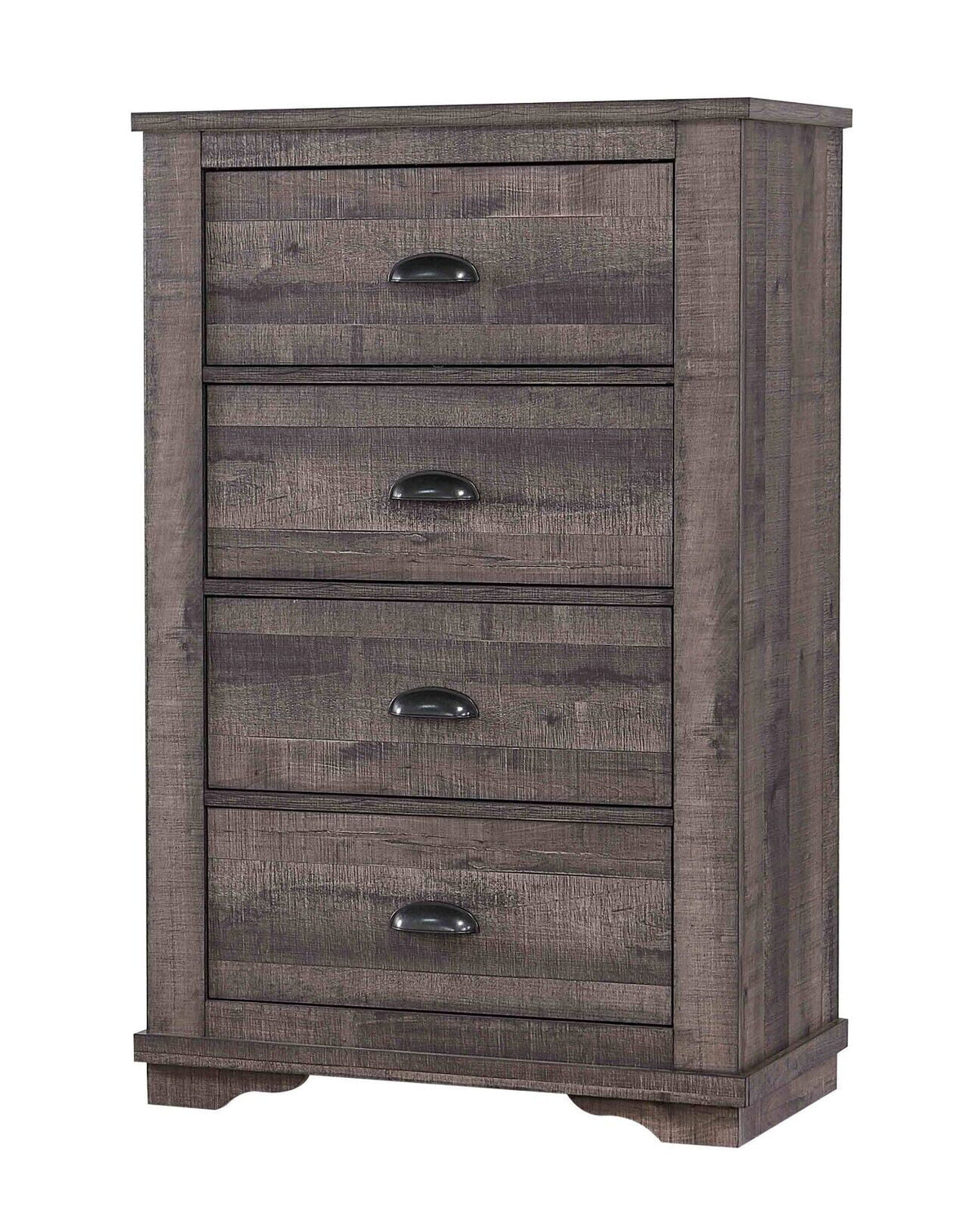 6pc Queen Size Bed Dresser Mirror Chest Nightstand Set Wooden Furniture Gray S18405