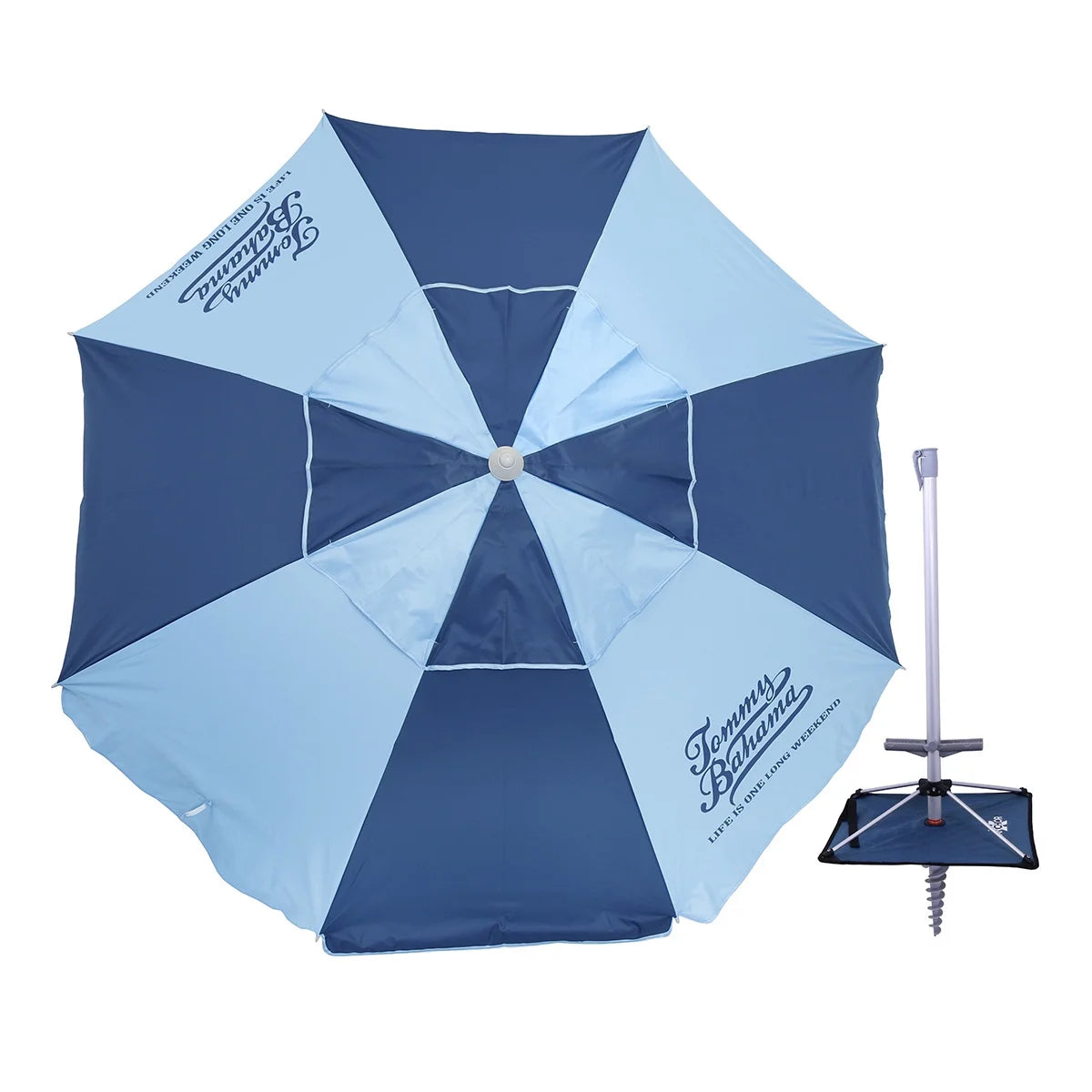 7 ft Fiberglass Beach Umbrella with Folding Anchor Base C20322