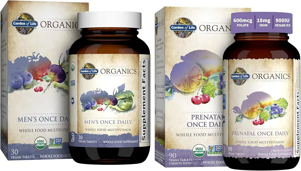 Prenatal Vitamin and Men's Multivitamin Tablets Vegan 30 Count K45192