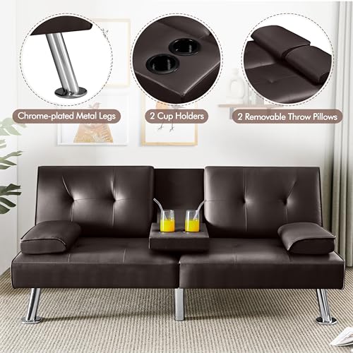 Dark Gray Convertible Sofa Bed T1884
