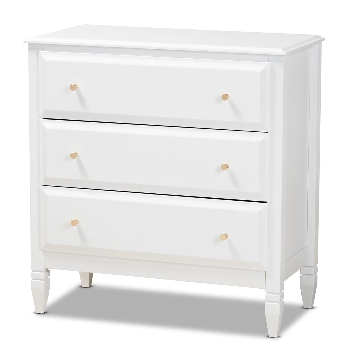 White 3-Drawer Wood Bedroom Chest G7573