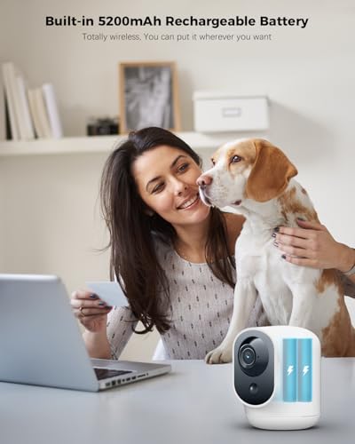 2K Indoor Pan/Tilt Security Camera with 5200mAh Battery B6114