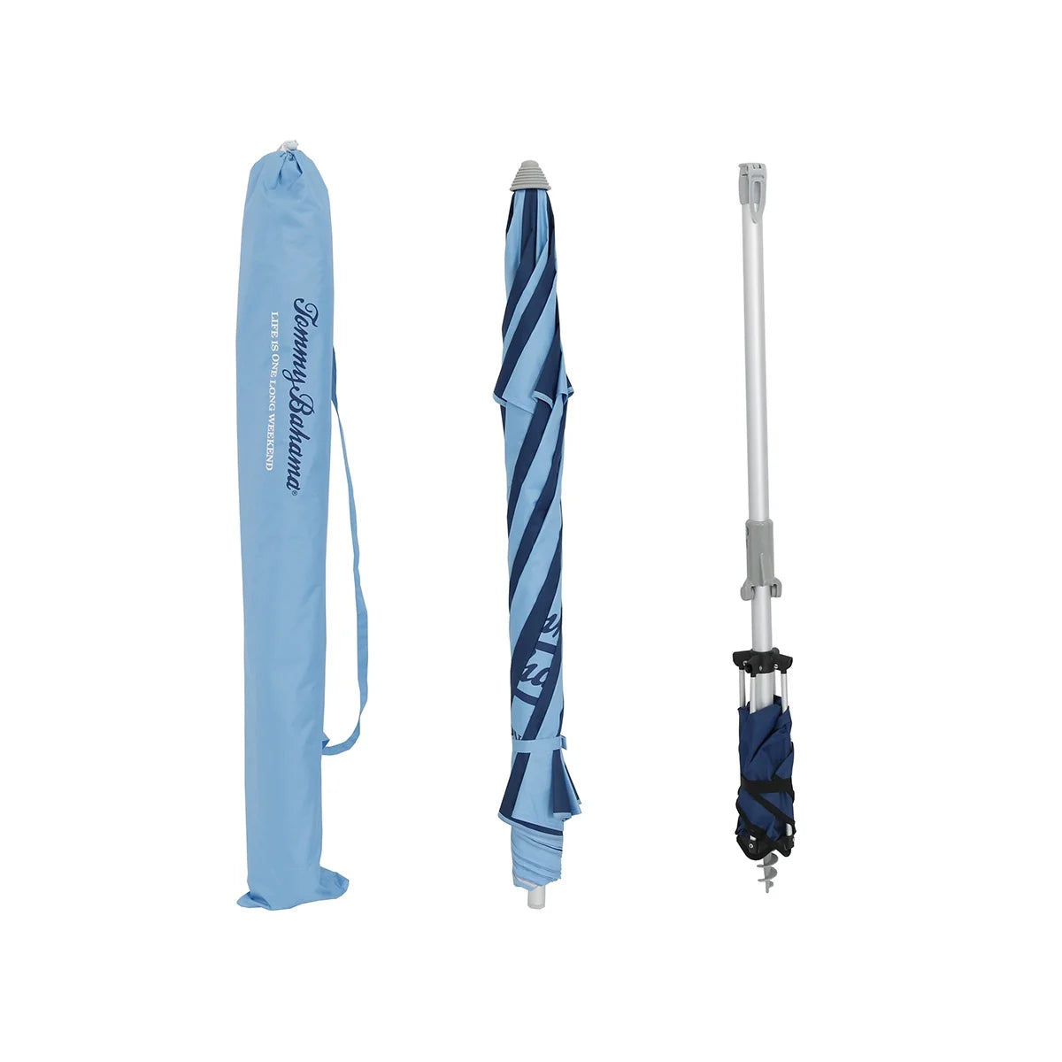 7 ft Fiberglass Beach Umbrella with Folding Anchor Base C20322