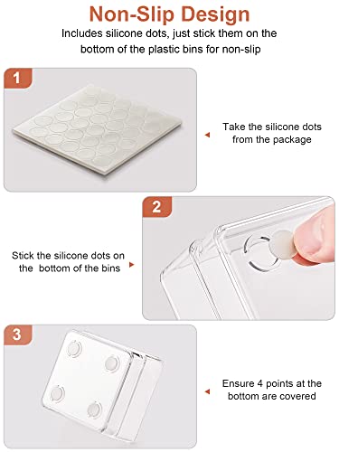 13-Piece Clear Drawer Organizer with Non-Slip Silicone Pads A6600