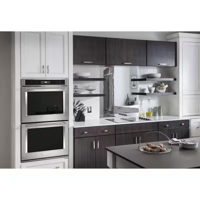 Double Electric Wall Oven Self-Cleaning with Convection in Stainless Steel V9118