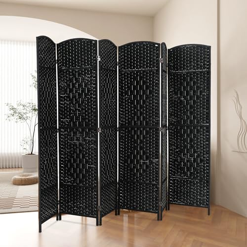 6FT Dark Brown Wooden Folding Room Divider H677554