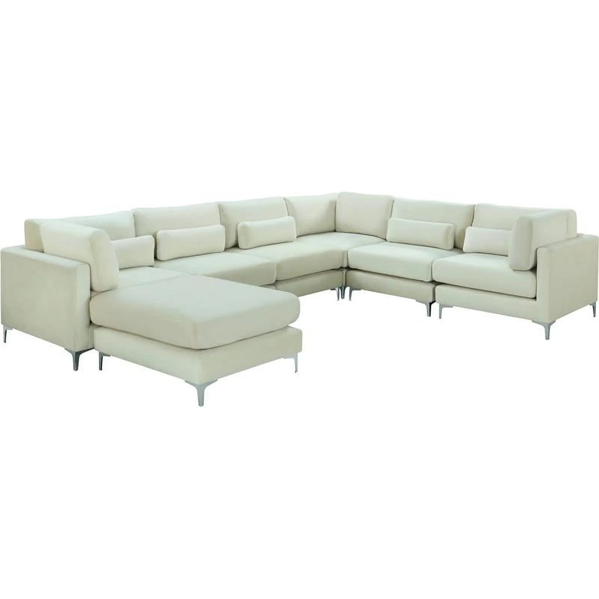 Cream Velvet Modular Sectional U36460