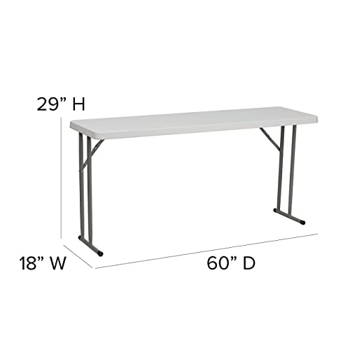 5' White Plastic Folding Training Table Q18731