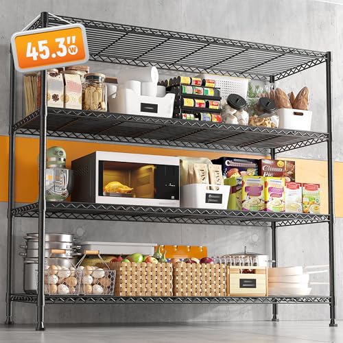 45.3''W 4 Tier Metal Wire Shelving Unit X6405