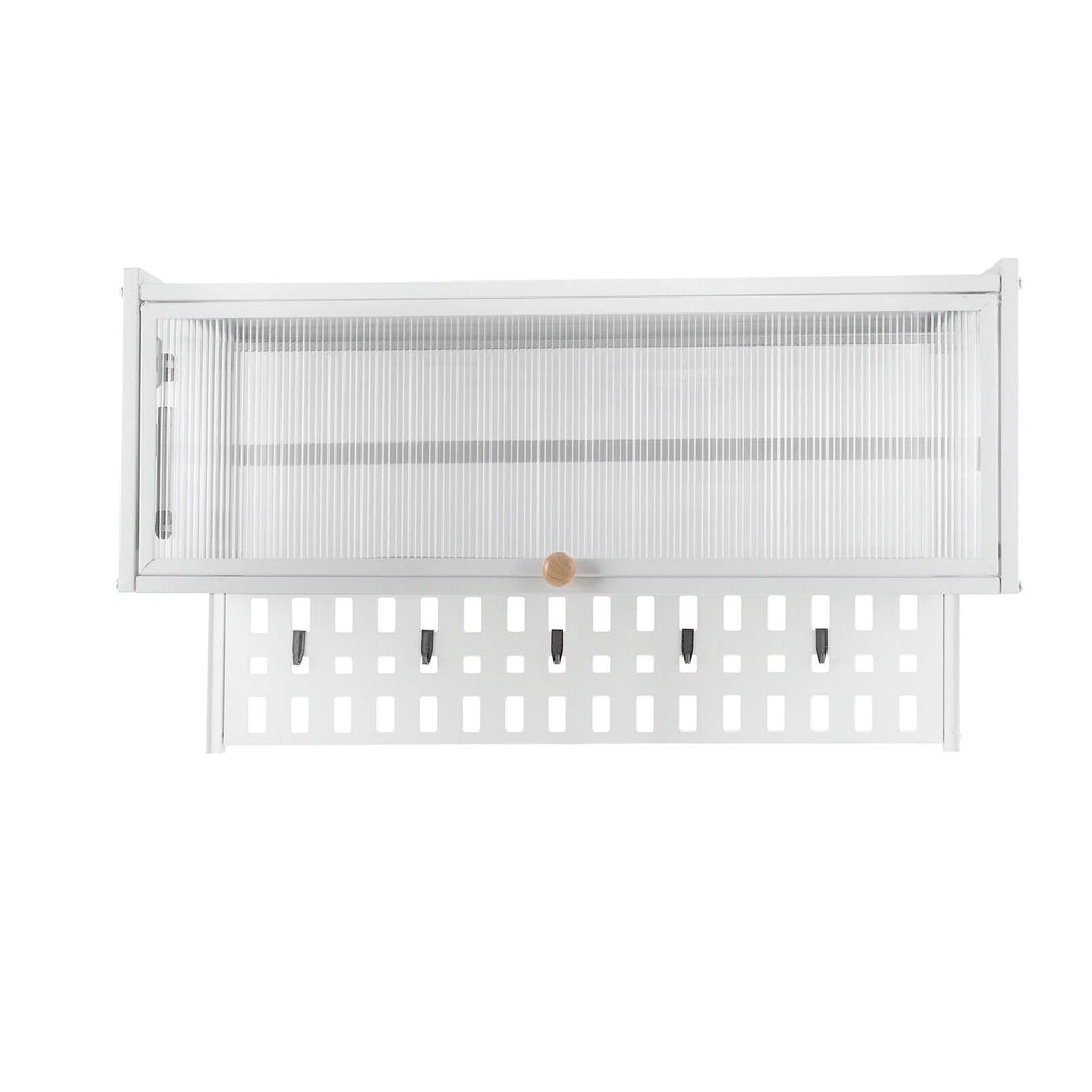 White Wall Mounted Storage Cabinet with Glass Door T105208