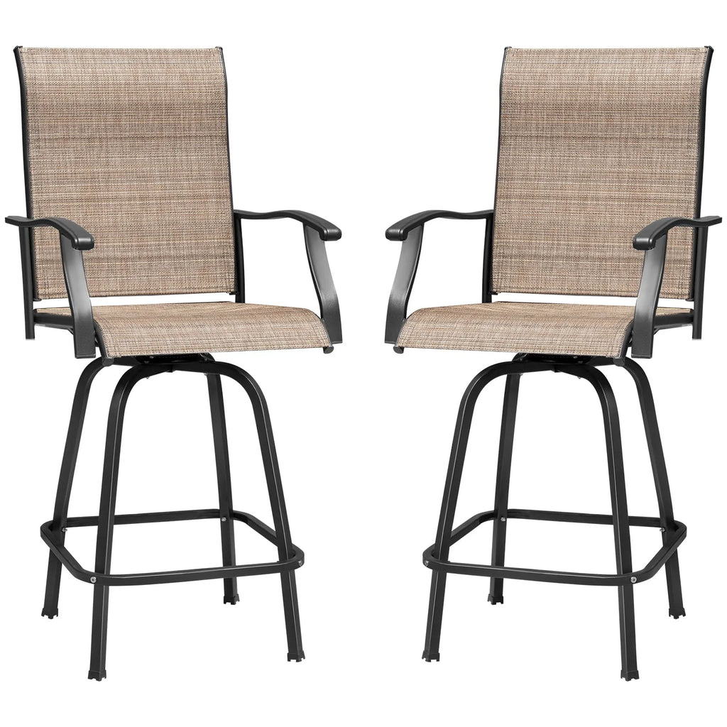 Tan Metal Bistro Chair and Table Set of Three Q95966