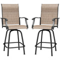 Tan Metal Bistro Chair and Table Set of Three Q95966